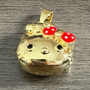 Hello Kitty Gold Tone Polkadot Pendant